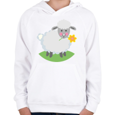 PRINTFASHION Húsvéti bárány - Gyerek kapucnis pulóver - Fehér
