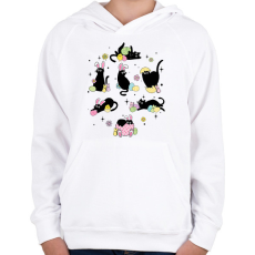 PRINTFASHION Húsvéti cicák - Gyerek kapucnis pulóver - Fehér
