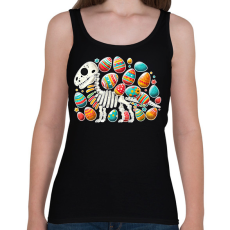 PRINTFASHION Húsvéti dínó - Női atléta - Fekete