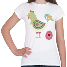 PRINTFASHION Húsvéti kakas - Női póló - Fehér női póló