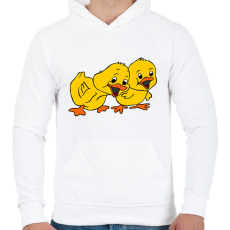 PRINTFASHION Húsvéti kiskacsák - Férfi kapucnis pulóver - Fehér