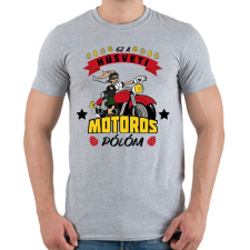 PRINTFASHION Húsvéti motoros póló - Férfi póló - Sport szürke férfi póló