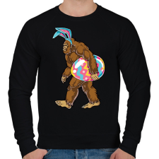 PRINTFASHION Húsvéti Nagyláb - Férfi pulóver - Fekete férfi pulóver, kardigán