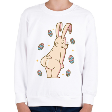 PRINTFASHION Húsvéti nyúl - Gyerek pulóver - Fehér gyerek pulóver, kardigán