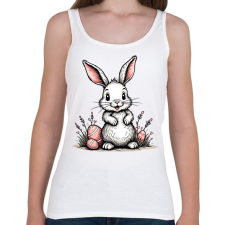 PRINTFASHION Húsvéti nyuszi - Női atléta - Fehér női trikó