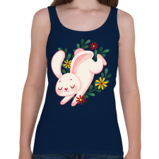 PRINTFASHION Húsvéti nyuszi - Női atléta - Sötétkék női trikó
