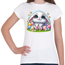 PRINTFASHION Húsvéti nyuszi - Női póló - Fehér