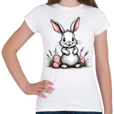 PRINTFASHION Húsvéti nyuszi - Női póló - Fehér női póló