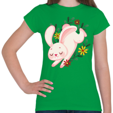 PRINTFASHION Húsvéti nyuszi - Női póló - Zöld