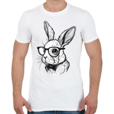 PRINTFASHION Húsvéti nyuszi szemüvegben - Férfi póló - Fehér férfi pulóver, kardigán