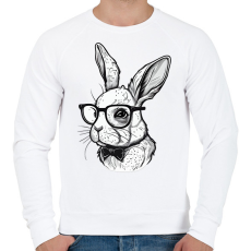 PRINTFASHION Húsvéti nyuszi szemüvegben - Férfi pulóver - Fehér