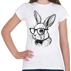 PRINTFASHION Húsvéti nyuszi szemüvegben - Női póló - Fehér