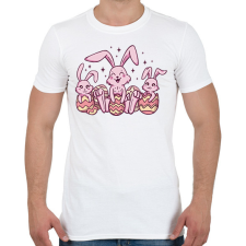 PRINTFASHION Húsvéti nyuszik - Férfi póló - Fehér férfi póló