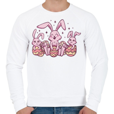 PRINTFASHION Húsvéti nyuszik - Férfi pulóver - Fehér férfi pulóver, kardigán
