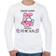 PRINTFASHION Húsvéti nyuszika - Férfi hosszú ujjú póló - Fehér férfi póló