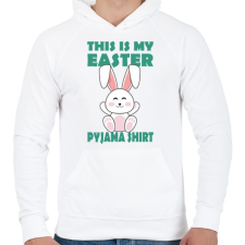 PRINTFASHION Húsvéti pizsim - Férfi kapucnis pulóver - Fehér férfi pulóver, kardigán