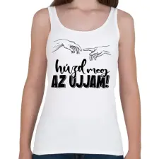 PRINTFASHION Húzd meg az ujjam - fekete - Női atléta - Fehér női trikó