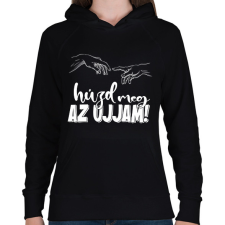 PRINTFASHION Húzd meg az ujjam - feketére - Női kapucnis pulóver - Fekete női pulóver, kardigán