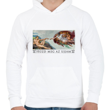 PRINTFASHION Húzd meg az ujjam! - Férfi kapucnis pulóver - Fehér férfi pulóver, kardigán