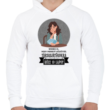 PRINTFASHION Húzz 10 lapot - Férfi kapucnis pulóver - Fehér férfi pulóver, kardigán