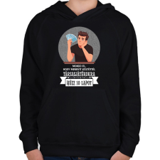 PRINTFASHION Húzz 10 lapot - Gyerek kapucnis pulóver - Fekete gyerek pulóver, kardigán