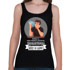 PRINTFASHION Húzz 10 lapot - Női atléta - Fekete