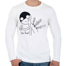 PRINTFASHION I am fine - Férfi hosszú ujjú póló - Fehér férfi póló