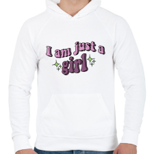 PRINTFASHION I am just a girl - Férfi kapucnis pulóver - Fehér férfi pulóver, kardigán