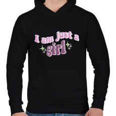 PRINTFASHION I am just a girl - Férfi kapucnis pulóver - Fekete
