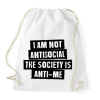 PRINTFASHION I am not antisocial... - Sportzsák, Tornazsák - Fehér