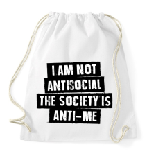 PRINTFASHION I am not antisocial... - Sportzsák, Tornazsák - Fehér tornazsák