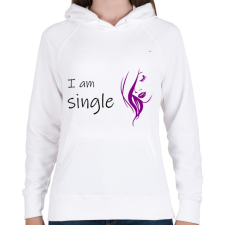 PRINTFASHION I am single - Női kapucnis pulóver - Fehér női pulóver, kardigán