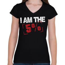 PRINTFASHION I am the 5% - Női V-nyakú póló - Fekete