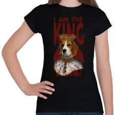 PRINTFASHION I am the king - kutya - Női póló - Fekete női póló