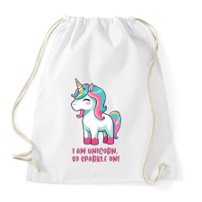PRINTFASHION I am unicorn - Sportzsák, Tornazsák - Fehér tornazsák