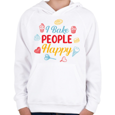 PRINTFASHION I bake people happy - Gyerek kapucnis pulóver - Fehér