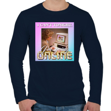 PRINTFASHION I Can't Tonight - I'm Going Online - Férfi hosszú ujjú póló - Sötétkék