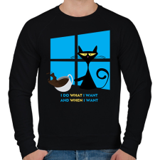 PRINTFASHION I do what I want, and when I want - Férfi pulóver - Fekete férfi pulóver, kardigán