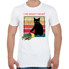 PRINTFASHION I do what I want - feliratú vicces cicás póló grafika. - Férfi póló - Fehér