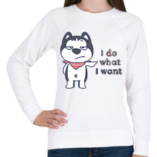 PRINTFASHION I do what i want - Női pulóver - Fehér női pulóver, kardigán