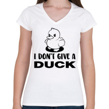 PRINTFASHION I don't give a duck - Női V-nyakú póló - Fehér női póló