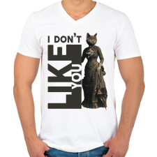 PRINTFASHION I don't like you - Cicás - Férfi V-nyakú póló - Fehér férfi póló