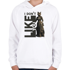 PRINTFASHION I don't like you - Cicás - Gyerek kapucnis pulóver - Fehér gyerek pulóver, kardigán