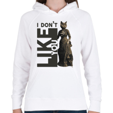 PRINTFASHION I don't like you - Cicás - Női kapucnis pulóver - Fehér női pulóver, kardigán