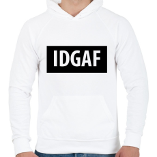 PRINTFASHION I Dont Give A Fuck logó - Férfi kapucnis pulóver - Fehér
