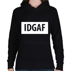 PRINTFASHION I Dont Give A Fuck logó - Női kapucnis pulóver - Fekete