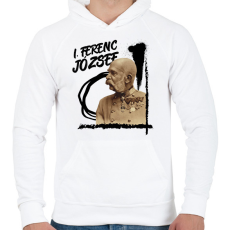 PRINTFASHION I. Ferenc József - Férfi kapucnis pulóver - Fehér