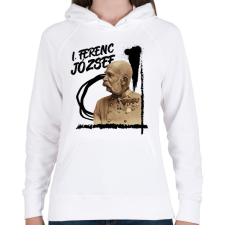 PRINTFASHION I. Ferenc József - Női kapucnis pulóver - Fehér női pulóver, kardigán