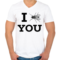 PRINTFASHION I FLY YOU - Férfi V-nyakú póló - Fehér