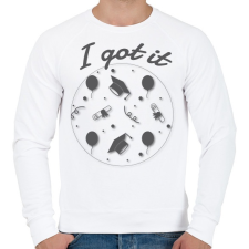 PRINTFASHION I got it! -Diplomás minta - Férfi pulóver - Fehér férfi pulóver, kardigán